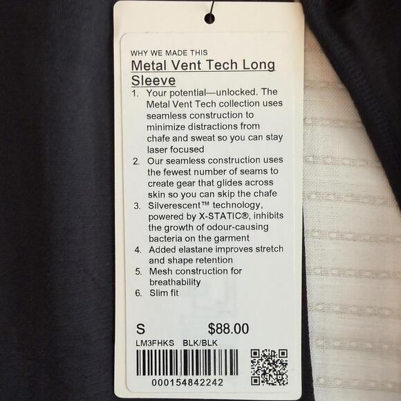 NWT Lululemon Metal Vent Tech Long-Sleeve Shirt Black Size L - Picture 5 of 8